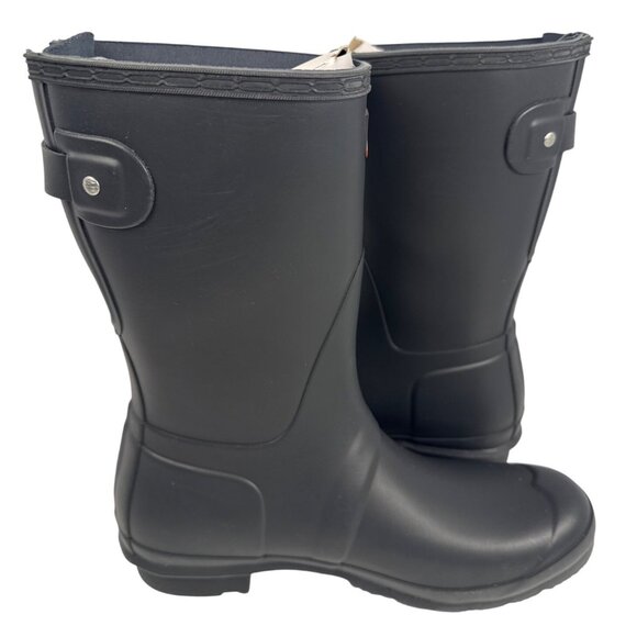 Hunter Women’s Original Back Adjusted Short Black Rubber Rain Boot size 9 - Picture 6 of 10